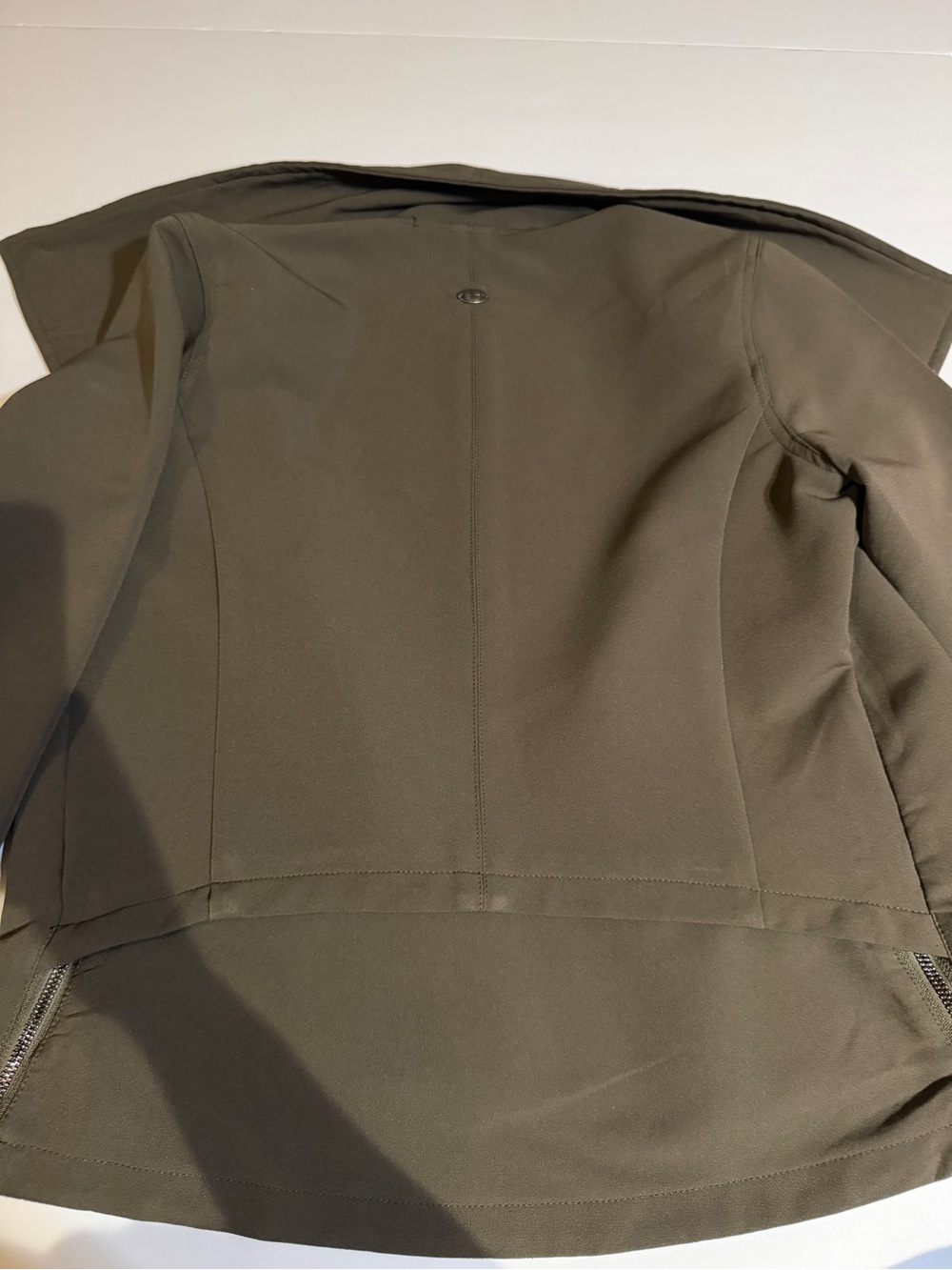 Athleta Asymmetric Zip Olive Green Jacket - Picture 7 of 7